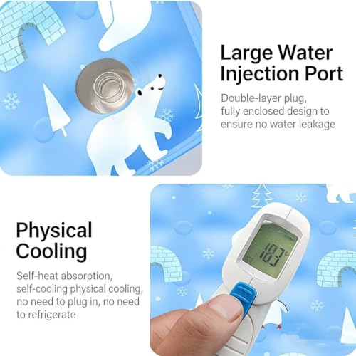 Water-Fillable Pet Cooling Mat, Pressure Activated Gel Cooling Pad for Dogs & Cats, Durable & Scratch Resistant, Perfect for Hot Weather to Prevent Overheating (88, Blue Bear, Small) - color: blue bear, size: 11.8*15.7