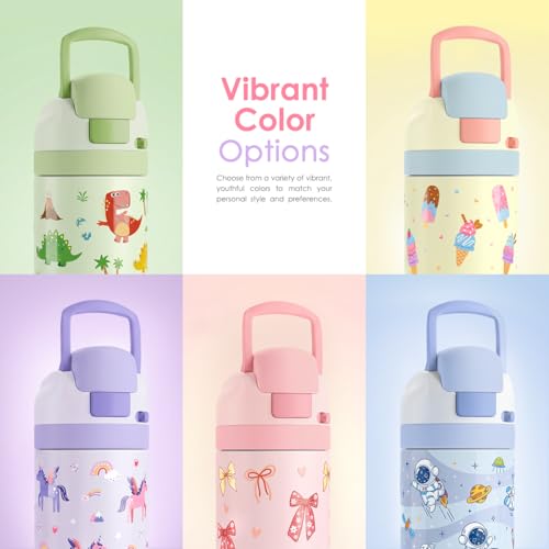 Leopard Skin Kids Insulated Stainless Steel Water Bottle 16 Oz, Travel Tumbler for School, Sports for Girls, Birthday, Back To School - color: Leopard Skin