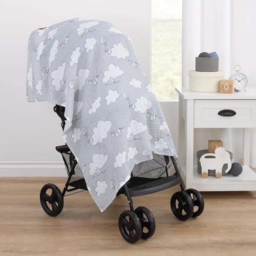 Disney Dumbo 3 Piece Muslin Swaddle Baby Blanket Set - color: Dumbo Gray and White