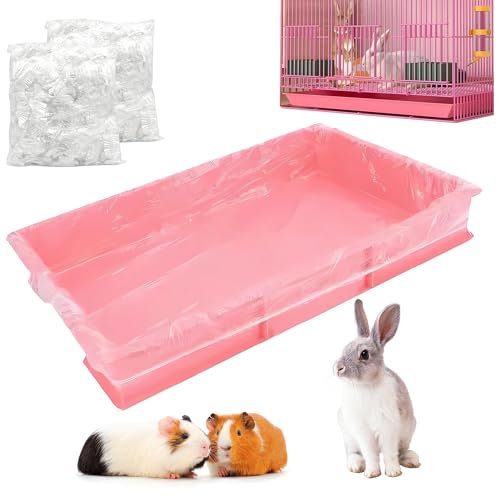 Disposable Cage Liner Bags (100-Pack) – 27'' X 19'' Clear Plastic Rabbit Cage Liners, Leak-Proof Toilet Film for Bunny, Guinea Pig, Hamster, Hedgehog & Small Animals – Universal Crate Tray Covers for - size: 1 Count (Pack of 100)