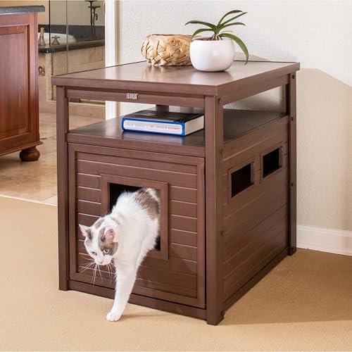 New Age Pet ECOFLEX Litter Loo Standard & Jumbo Sizes, 4 Colors, Moisture and Odor Resistant Enclosure & End Table, No‑Tools Assembly, 10 Year Warranty, Russet Brown, Jumbo - color: Brown, size: Jumbo