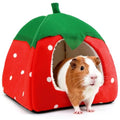 Guinea Pig Hideout Bed, Dwarf Rabbit House Cave | Cozy Hide-Out for Little Bunny Hedgehog Ferret Chinchilla & Other Small Animals, Cage Accessories - color: Red