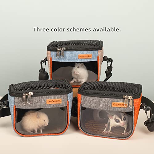 Sugar Glider Carrier Bag, Transparent Breathable Travel Bag for Hamster, Gecko,Baby Hedgehog, Transport Pouch with Breathable Mesh Top (Blue) - color: blue