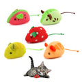 Andiker 5 Pcs Cat Mouse Toys, Soft Cat Plush Toy with Fruit Pattern Interactive Cat Toys for Indoor Cats and Kittens to Bite Chew Scratch