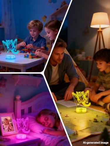 Sugar Glider 3D Night Light for Kids, LED 16 Colors Remote Control Changing Touch Dimmable Table Desk Lamp, Cute Animal Gifts forSugar Glider Lovers Animal Fans - color: Color E
