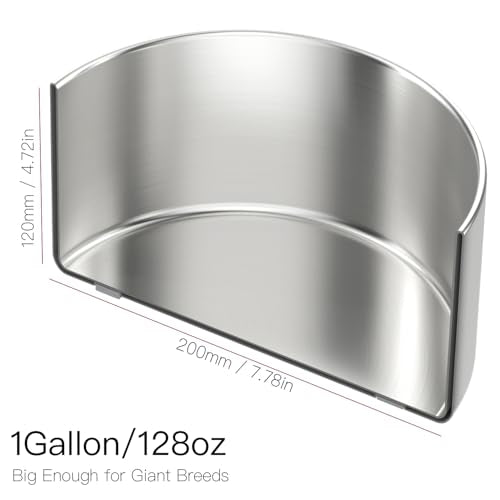 1Gallon Double Layer 304 Stainless Steel Dog Bowl - Insulated & Durable | Non-Slip Base | Easy to Clean | BPA-Free Safe Dog Water Bowl[128oz for Large Giant Breeds] - color: 3.8L