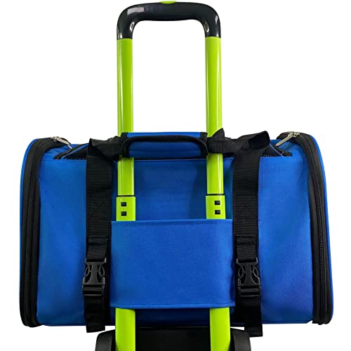 Airline Approved Soft Sided Pet Carrier, 17.5X11X11 Travel Tote with Soft Padded Bedding with Strong 1/4" Wood Base, Seatbelt & Luggage Attachment, Perfect for Cats and Small Dogs