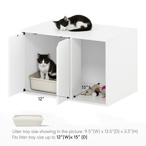 Furinno Peli Litter Box Enclosure, Small, Solid White - color: Solid White, size: Small
