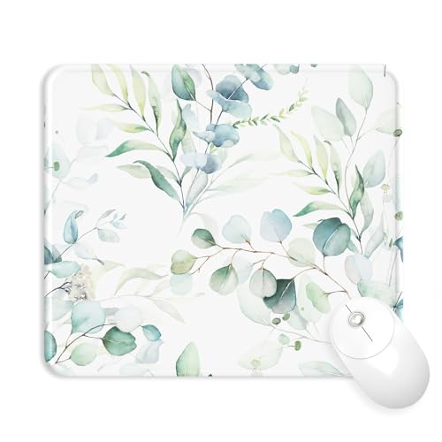Mouse Pad with Stitched Edge, Multiple Patterns Computer Mouse Pads with Non-Slip Rubber Base, Washable Cloth Mousepad, for Gaming, Laptop, PC (Leaves) - color: 30Leaves
