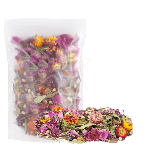 Hamster Hen Bedding, Flowers & Herbs Odor Control Dwarf Gerbil Habitat Decor Hamster Forage Gerbils Mice Lemmings Degus or Other Small-Sized Pets, 100 Grams