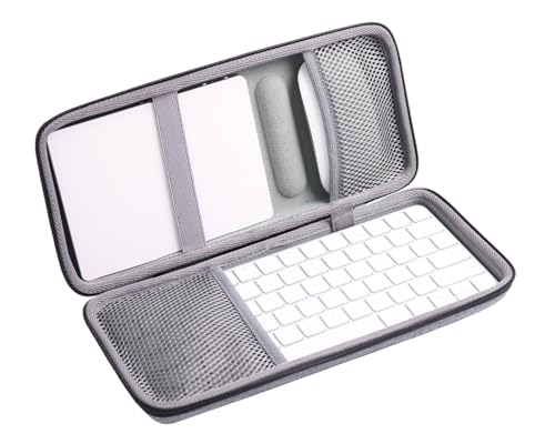 Hard Case Compatible with 67 68 Keys Apple Magic Keyboard MLA22LL/A + Magic Trackpad + Apple Magic Mouse,Gray - color: Gray