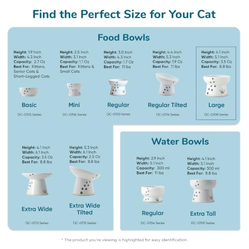 Necoichi Ceramic Raised Cat Food Bowl, Whisker-Friendly (Fuji, Large Flat) - color: Fuji, size: Large