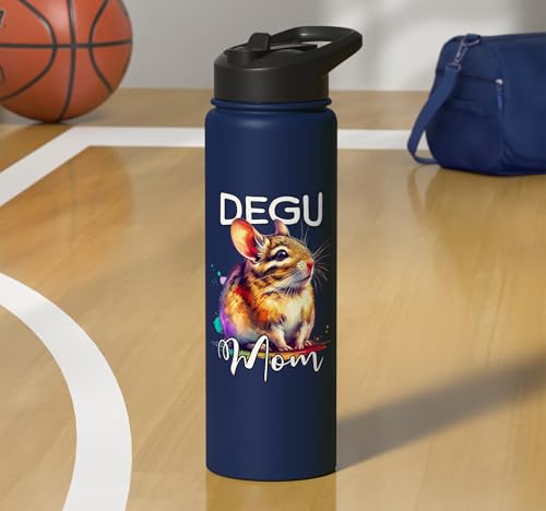 Degu Mom Degu Stainless Steel Insulated Water Bottle - color: Navy Blue