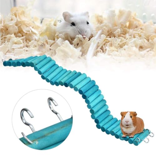 6 x 50CM Pet Hamster Parrot Climbing Ladder, Soft Hanging Suspension Wooden Ladder Bridge Birds Toy