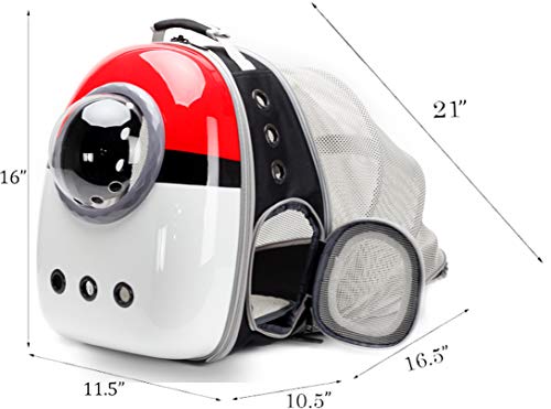 Back Expandable Cat Backpack Carrier, Fit up to 12 lbs, Hard Shell Bubble Dome Window Pet Transport and Carry Bag for Kitten Cat Bunny Rabbit and Small Puppy - color: Multi Color