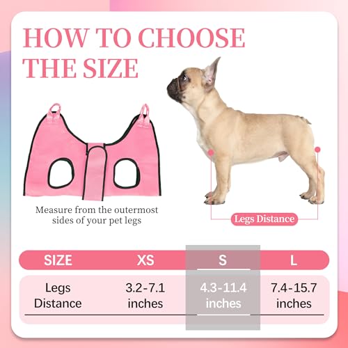 PatiencET Dog Grooming Hammock Kit | For Cats & Dogs up to 17 lb, Hanging Harness and Sling for Nail Trimming, Includes Clippers/Trimmer, File & Comb, Pink S - color: Pink, size: S (17 LB Max)