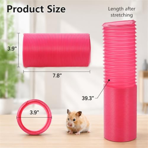 3 Packs Hamster Fun Tunnels, Pet Mouse Plastic Tube, Collapsible Plastic Tunnel, Tube Pet Hideaway, Training Hideout Tunnels for Guinea Pigs, Chinchillas, Rats, Ferrets, Dwarf Rabbits