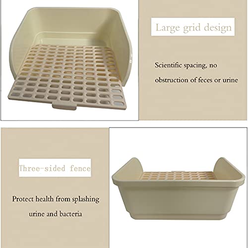 Hamiledyi Large Rabbit Litter Box Corner Bedding Box Chinchilla Toilet Trainer Square Potty Pet Pan for Adult Guinea Pig, Galesaur.Ferret and Other Animals (White) - color: WHITE