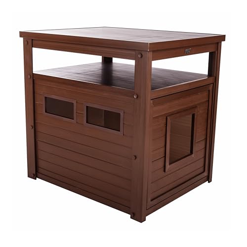 New Age Pet ECOFLEX Litter Loo Standard & Jumbo Sizes, 4 Colors, Moisture and Odor Resistant Enclosure & End Table, No‑Tools Assembly, 10 Year Warranty, Russet Brown, Jumbo - color: Brown, size: Jumbo