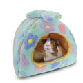 HOMEYA Small Animal Pet Bed, Sleeping House Habitat Nest for Guinea Pig Hamster Hedgehog Rat Chinchilla Hideout Bedding Snuggle Sack Cuddle Cup Cage Accessories with Removable Washable Mat(Blue) - color: Blue