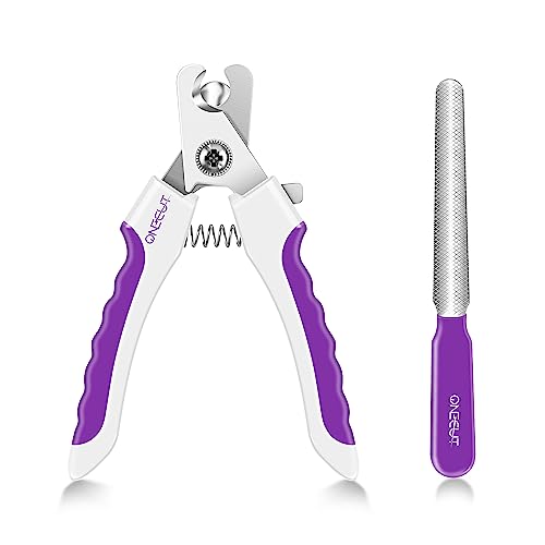 6" Dog Nail Clippers for Small, Medium and Large Breed Professional Pet Nail Trimmers -Suitable for Cats, Rabbits and Guinea Pigs with Safety Guard to Avoid Over Cutting (Purple) - color: Purple