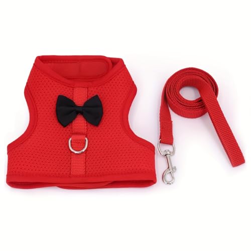 One Set of Solid Color Fashion Rabbit Harness for Outing and Rabbit Leash to Prevent Loss-M