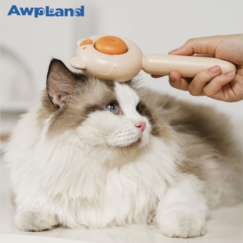 Dog Brush for Shedding, Gentle Self Cleaning Pet Brush with Release Button for Cats and Dogs, Easy to Remove Loose Hair Daily Grooming Tool During Shedding Season - color: Brown Bear