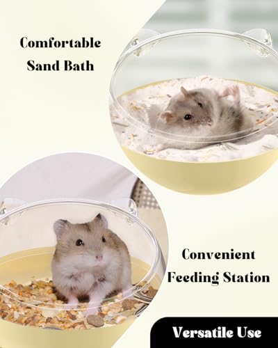 Pawfly Hamster Sand Bath Container, Hamster Sand Bath Box, Hamster Bathtub, Hamster Bathroom, Hamster Toilet, Plastic Dust Bath for Dwarf Hamsters, Syrian Hamsters, Mice, Gerbils & Small Animals - color: Apricot