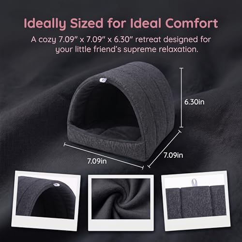 Rat Hamster Warm Bed House Hut Hanging Hammock Cute Nest for Small and Medium-Sized Pets (L), Suitable for Larger Pets(XL)-Black-XL - color: Black, size: XL