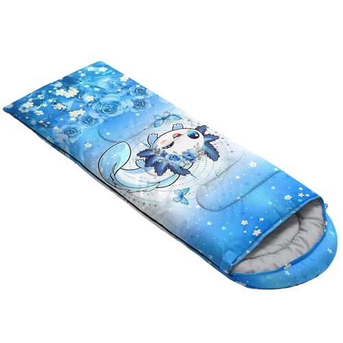 AILONEN Midnight Meow Sleeping Bag, Charcoal Cat Eyes Crescent Graphic, Portable Camp Sack Sleepover Style - color: S50
