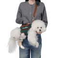 Wakytu Dog Lift Harness Dog Carrier Sling for Small Dogs & Cats,XS | stylish puppy sling carrier with handle & pocket,adjustable leash,walking & travel - color: 1.0 Green, size: X-Small(2-5 LBS)