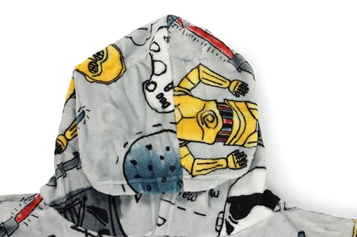 Jay Franco Wearable Throw Blanket – Oversized Plush Hooded Blanket with Pocket, Ultra Soft Cozy Fleece Throw for Lounging, Travel, Gray - Star Wars, 34x38 - Adult - color: Gray - Star Wars, size: Adult