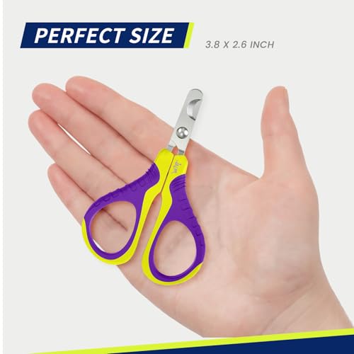 Pet Nail Clippers U07.1, Professional Claw Trimmer, Bended Scissor Special for Cats, Kittens, Dogs, Puppies, Small Animals, Yellow/Purple - color: #16 Yellow/Purple