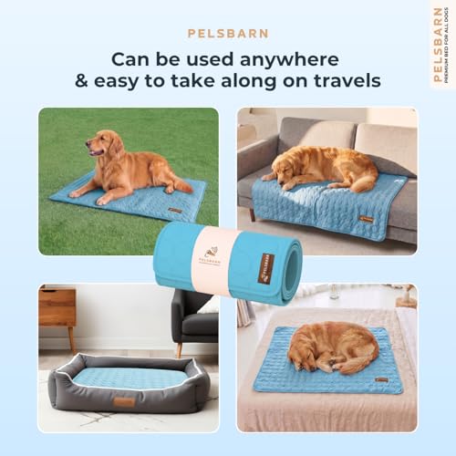 Dog Cooling Mat, Ice Silk Self-Cooling Pad, Light Blue, XL - color: Light Blue, size: X-Large
