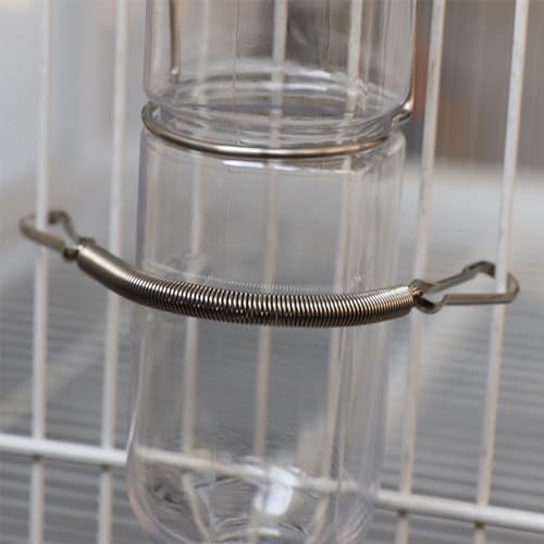3.1in Spring with Clips Metal Springs 2 Clips Cage Accessories for Small Animal Hamster Guinea Pigs Water Dispenser Water Bottle Clip On Holder