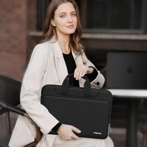 MOSISO 360 Protective Laptop Bag 13.3 inch, 13-14 inch Computer Bag | Compatible with MacBook Air 13 inch/Pro 13 /Pro 14, HP,Dell,Notebook, Laptop Carrying Case with Strap&Handle, Black - color: Black, size: 13.3 inch