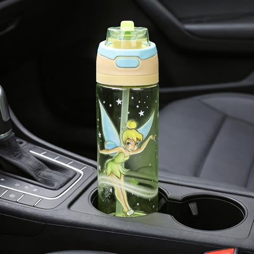 Bioworld Tinker Bell Character Art Green 24 Oz Plastic Water Bottle With Dual Spout Lid - color: Tinker Bell Character Art Green
