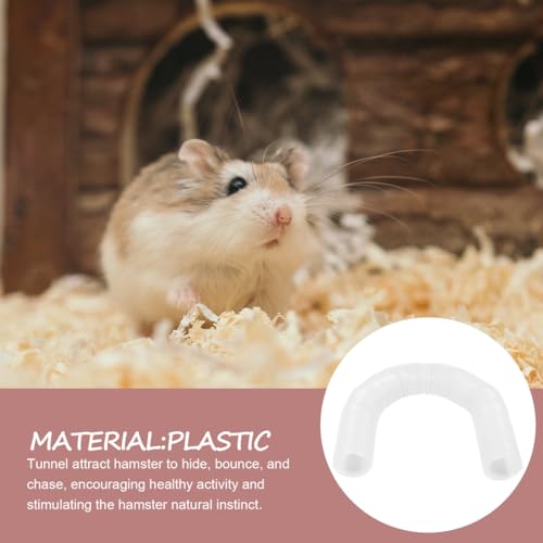 Milisten Expandable Hamster Tunnel - 3.3ft Long Transparent Pet Play Tube for Small Animals | Flexible Exercise Hideout & Interactive Toy for Ferrets, Guinea Pigs, Rats, Gerbils and Mice (Clear White)