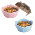 VanEnjoy 2 Pack Ceramic Guinea Pig Food Bowl Cute Flower Hamster Cage Accessories for Chinchilla Hedgehog Pink and Blue Small Animal Water Dish - color: Red and blue