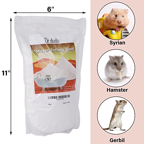 DR.DUDU 6.6lb Hamster Sand for Sand Bath, Hamster Cage Accessories(White) | Dust Free Desert Sand for Gerbil Chinchillas Syrian Mice Small Animals - color: White, size: 6.6lb