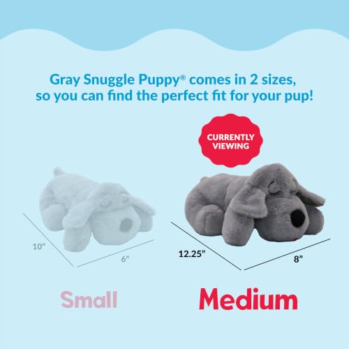 Snuggle Puppy Heartbeat Toy, Calming Comfort, Medium Breeds - Gray | Calming heartbeat toy, crate training comfort, heat pack, new puppy essentials, first nights, sleep, medium breeds 25-70 lbs - color: Grey