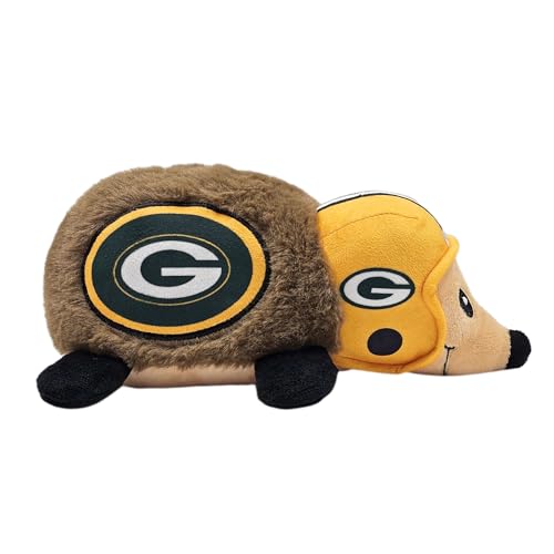 NFL Green Bay Packers Plush Hedgehog Toy for Dogs & Cats, Cool Soft Pet Toy for Fun and Interactive Play, Dog Chew Toy with Squeaker, Licensed Hot Pet Toy - color: Green Bay Packers