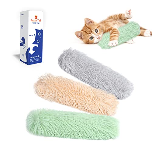 Potaroma Cat Toys Pillows, 3 Pack, Catnip Inside, Indoor Interactive Fun | Crinkle Sound, Soft Durable, Kitten Kicker, Promotes Kitty Exercise - color: Green Yellow Violet