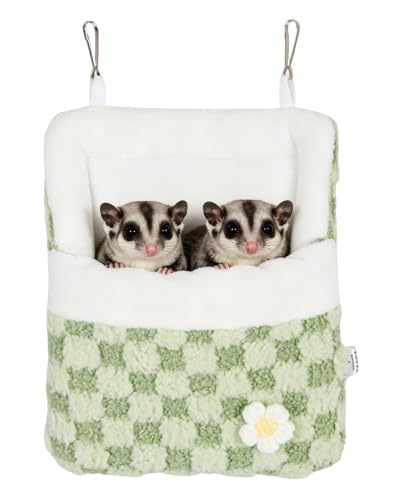 Sugar Glider Sleeping Pouch, Hanging Warm Sleeping Pouch Bag | Small Animal Hideout Habitat, Winter Warm Plush Sleeping Bag, Sugar Glider Cage Accessories for Hamsters Chipmunk Squirrels
