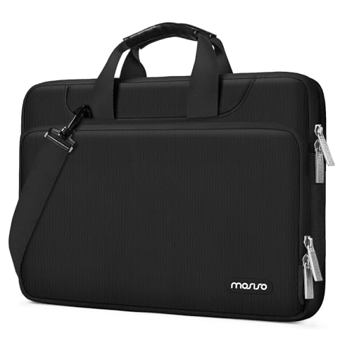 MOSISO 360 Protective Laptop Bag 15.6 inch, 15-16 inch Computer Bag | Compatible with MacBook Air 15 inch/Pro 16 inch, HP,Dell,Lenovo,Asus, Laptop Carrying Case with Strap&Handl, Black - color: Black, size: 16 inch