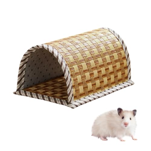 MiOYOOW Guinea Pig Hideout, Cooling Woven Hamster Tunnel Bed Small Animal Hiding House for Summer Hamsters Guinea Pigs Sugar Gliders - size: Large