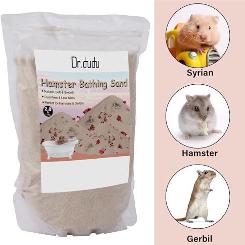 DR.DUDU Hamster Bath Sand, 2.8lb Dust Free Desert Sand or Potty Litter Sand for Hamster Chinchillas Gerbil Syrian Mice Small Animals (Beige, Flower Smell) - color: Beige-Flower, size: 2.8lb