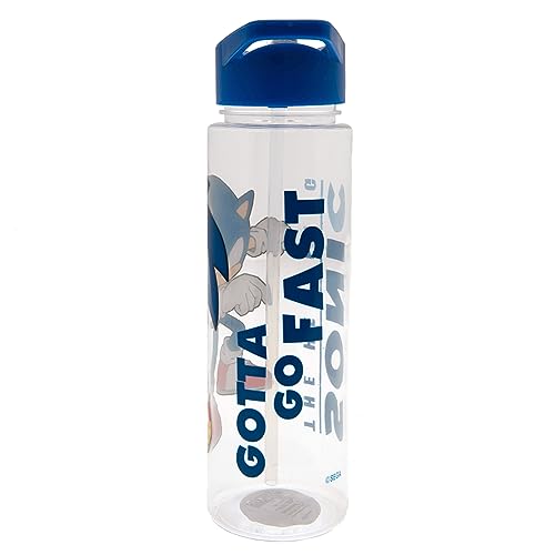 Sonic the Hedgehog 700ml Plastic Kids Water Bottle - Official Merchandise, Gotta Go Fast Design