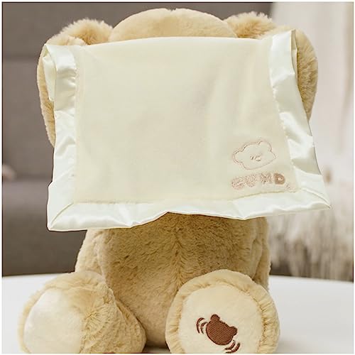 GUND Baby Peek-a-Boo Teddy Bear 11.5-Inch Interactive Musical Baby Plush | Talking Bear with Movements, Musical Toy Teaches Cause and Effect, Includes Blanket; Promotes Self-Soothing and Tactile Play