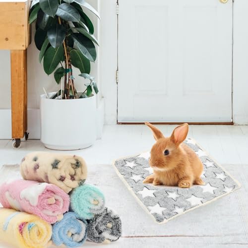 Guinea Pig Bedding Blankets, 6 Pack Soft Fleece Pet Cage Liner | Small Animal Cage Accessories for Rat Hedgehog Chinchilla Hamster Rabbit Bunny, Washable Sleep Mat Bedding Accessories - size: 13.7 inches*13.7 inches